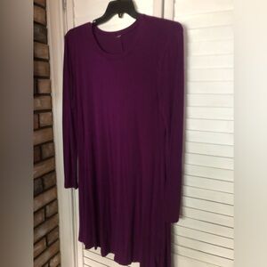 Long Sleeve Purple Knit Dress XL